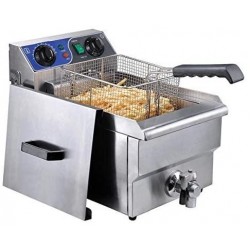 10L Commercial Stainless Steel Electric Deep Fryer w/Drain