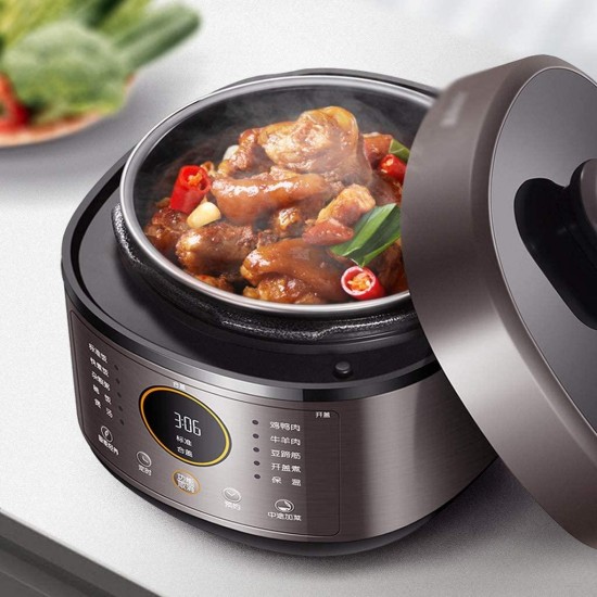 10-in-1 Electric Pressure Cooker, One pot double guts,24 timing,5-stage pressure,Intelligent interface control,Slow Cooker, Rice Cooker, Steamer, 8 Quart, 15 One-Touch Programs