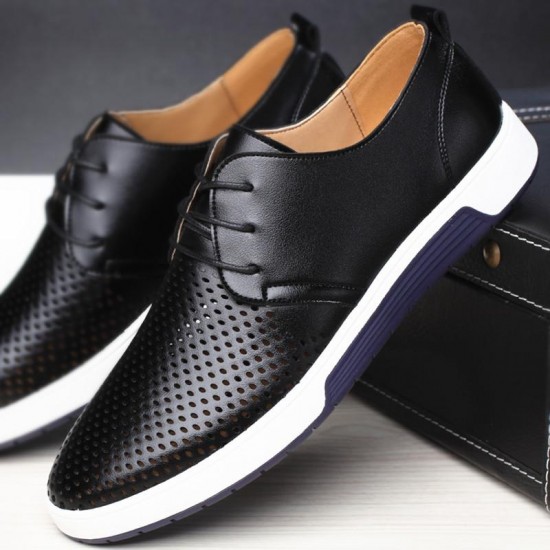 Shoes - 2021 Genuine Leather Breathable Big Size 5.5-13.5 Men's Shoes