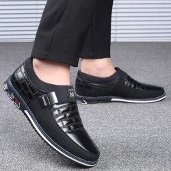 Men's Shoes - 2021 Winter Genuine Leather Add Plush Slip On Magic Closure Loafers