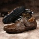 Shoes - Loafers Casual Genuine Leather Driving Crocodile Texture Men's Flats Shoes