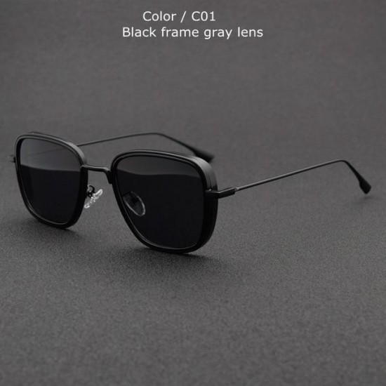 Sunglasses - Designer Vintage Square Metal Frame Sun Glasses