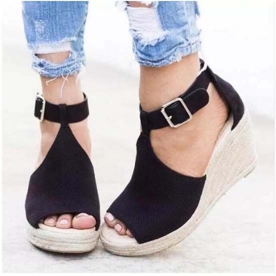 Summer Women Wedge Heels Peep Toe Sandal