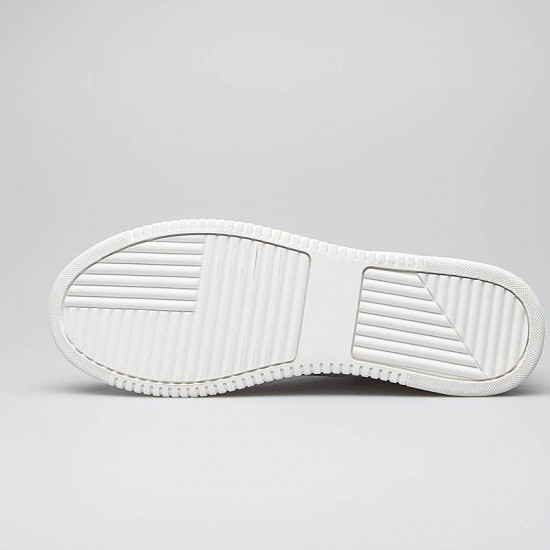 Microfiber Leather Women White Heel Height Increasing Casual Walking Shoes