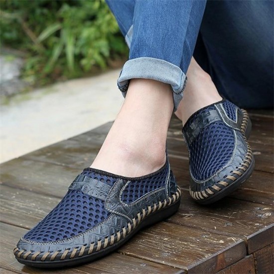 Men's Genuine Leather Flats Casual Loafers Shoes