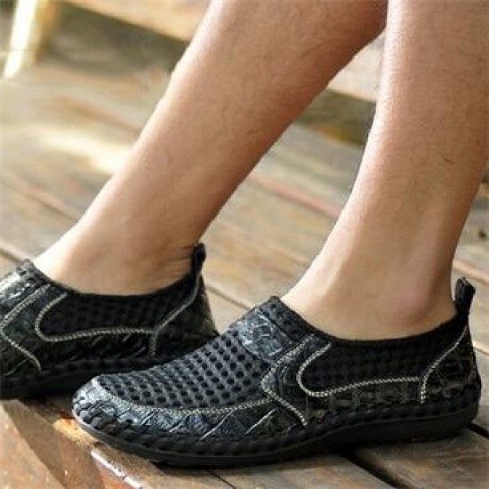 Men's Genuine Leather Flats Casual Loafers Shoes