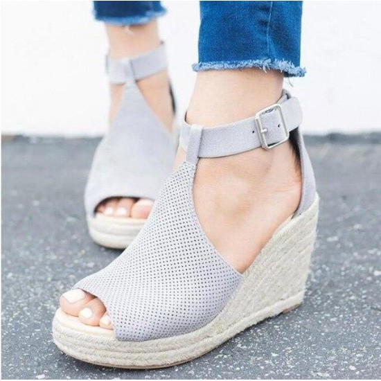 Summer Women Wedge Heels Peep Toe Sandal