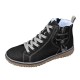 Women's Retro Lace-up Round Toe Boots