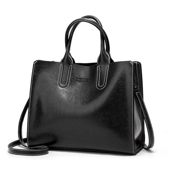 Leather Handbags High Quality Casual Female Trunk Tote Shoulder Bag